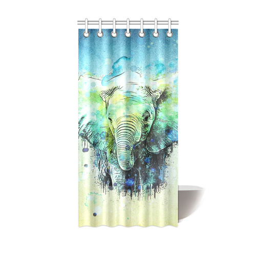watercolor elephant Shower Curtain 36"x72"
