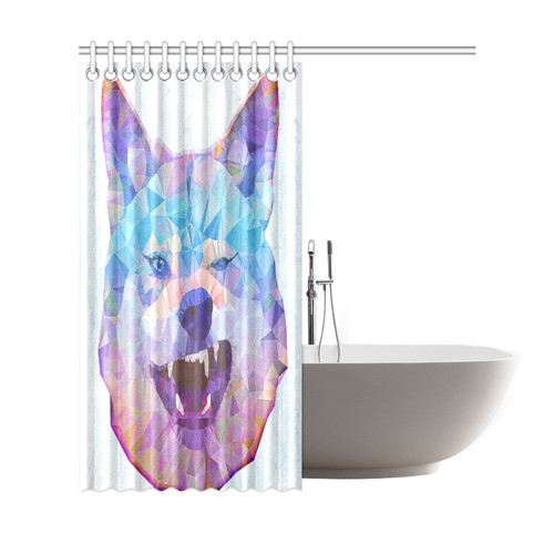 abstract wolf Shower Curtain 69"x72"