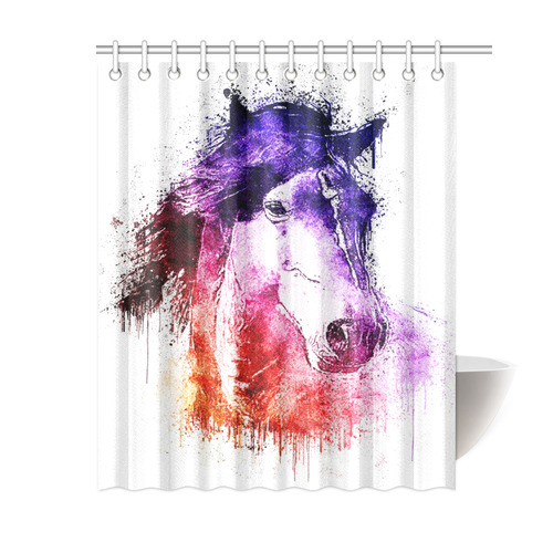 watercolor horse Shower Curtain 60"x72"