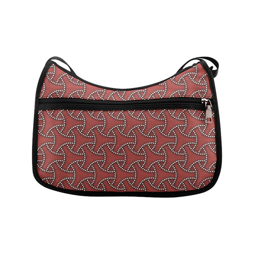 Seven Treasures dark red dramatic Japanese textile pattern Crossbody Bags (Model 1616)