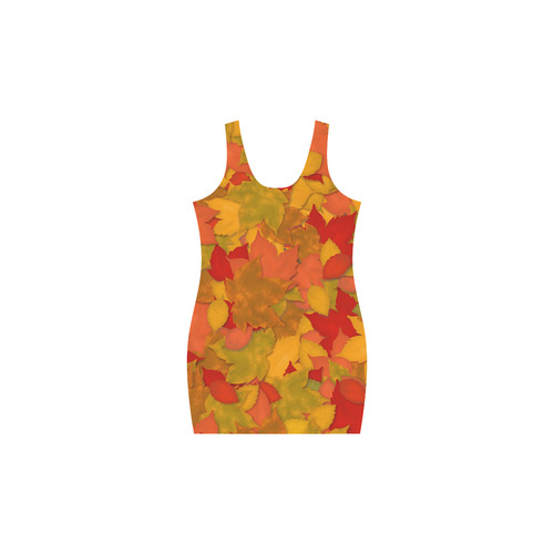 Abstract Autumn Leaf Pattern by ArtformDesigns Medea Vest Dress (Model D06)