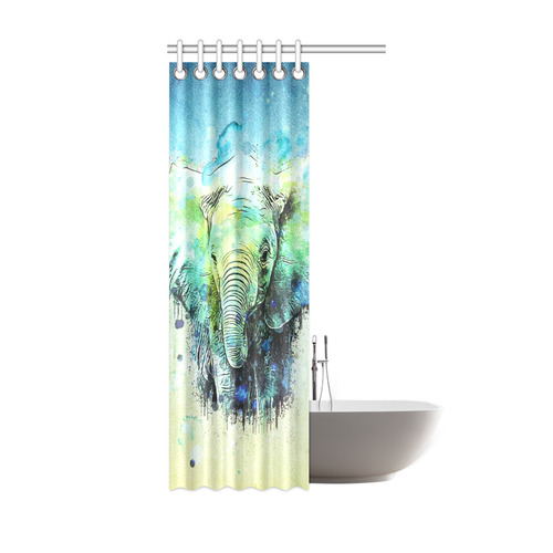 watercolor elephant Shower Curtain 36"x72"