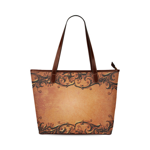 Decorative vintage design and floral elements Shoulder Tote Bag (Model 1646)