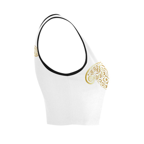 Golden Butterfly Women's Crop Top (Model T42)