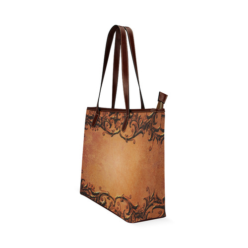 Decorative vintage design and floral elements Shoulder Tote Bag (Model 1646)