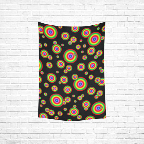 Neon Colored different sized targets Cotton Linen Wall Tapestry 40"x 60"