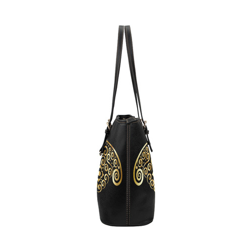 Golden Butterfly Leather Tote Bag/Large (Model 1651)