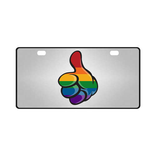 Rainbow Thumbs up License Plate