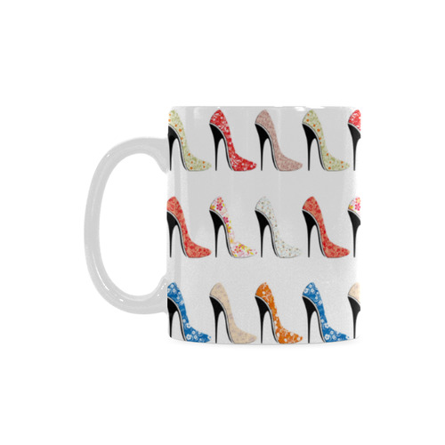 Sexy Flowers High Heels Pattern White Mug(11OZ)