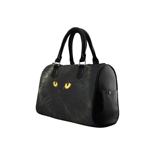 Black Cat Boston Handbag (Model 1621)