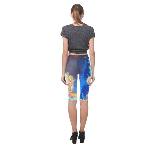 Mad Lucy's Golden Roses Hestia Cropped Leggings (Model L03)