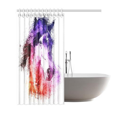 watercolor horse Shower Curtain 69"x72"