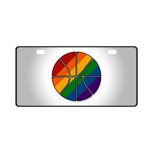 Rainbow Basketball License Plate