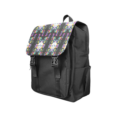 Día De Los Muertos Skulls Ornaments multicolored Casual Shoulders Backpack (Model 1623)