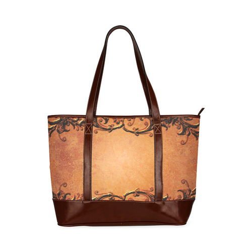 Decorative vintage design and floral elements Tote Handbag (Model 1642)