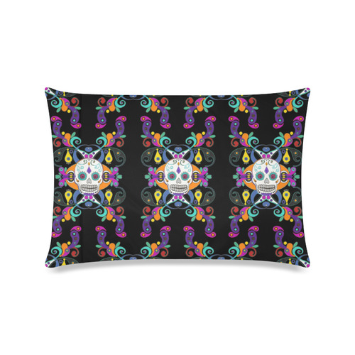 Día De Los Muertos Skulls Ornaments multicolored Custom Zippered Pillow Case 16"x24"(Twin Sides)