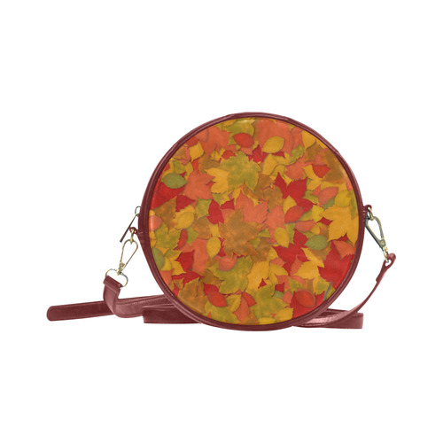 Abstract Autumn Leaf Pattern by ArtformDesigns Round Sling Bag (Model 1647)