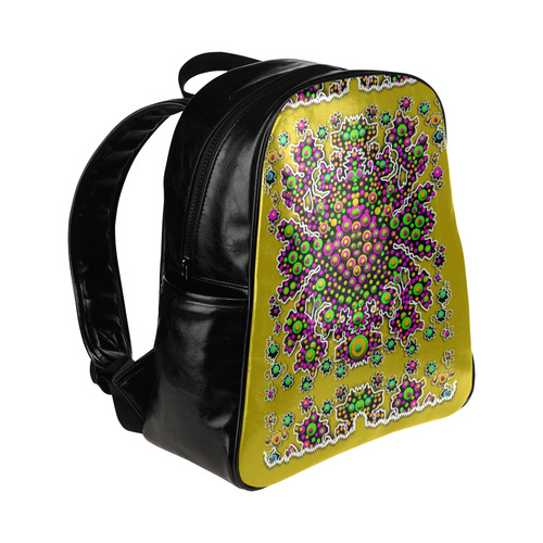 Fantasy flower peacock Mermaid with  pop art Multi-Pockets Backpack (Model 1636)