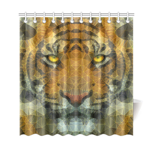 polygon tiger Shower Curtain 69"x72"