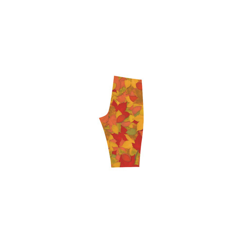 Abstract Autumn Leaf Pattern by ArtformDesigns Hestia Cropped Leggings (Model L03)