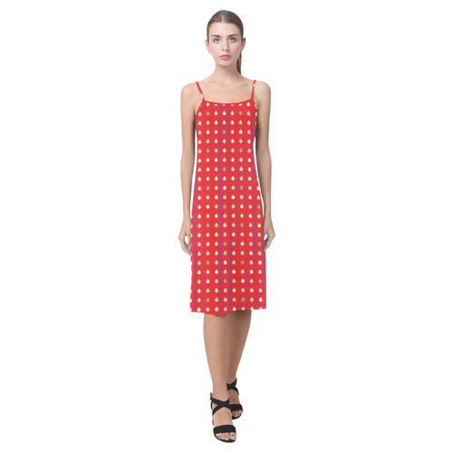 Bright Strawberry Seeds Pattern Alcestis Slip Dress (Model D05)
