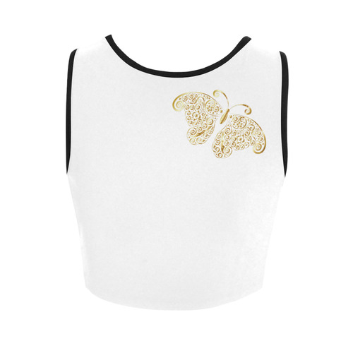 Golden Butterfly Women's Crop Top (Model T42)