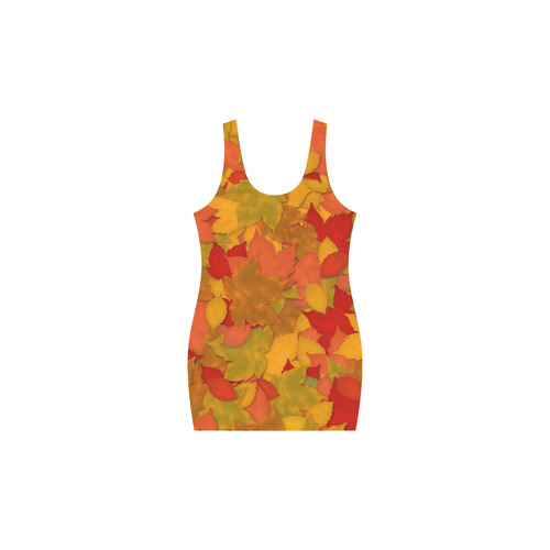 Abstract Autumn Leaf Pattern by ArtformDesigns Medea Vest Dress (Model D06)