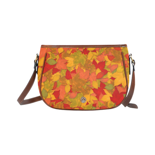 Abstract Autumn Leaf Pattern by ArtformDesigns Saddle Bag/Large (Model 1649)