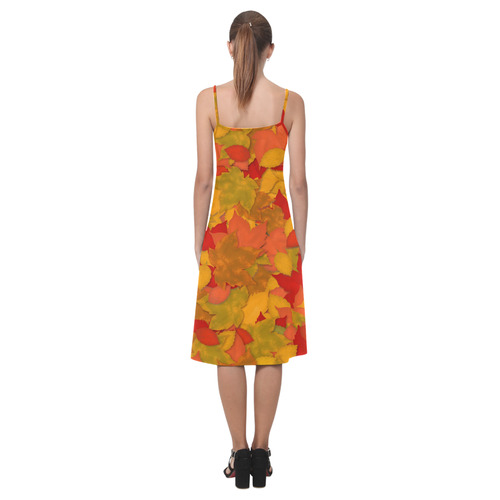 Abstract Autumn Leaf Pattern by ArtformDesigns Alcestis Slip Dress (Model D05)