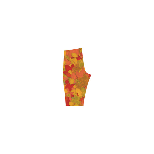 Abstract Autumn Leaf Pattern by ArtformDesigns Hestia Cropped Leggings (Model L03)
