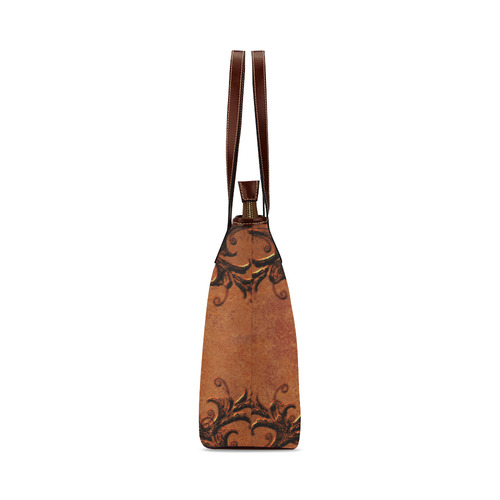 Decorative vintage design and floral elements Shoulder Tote Bag (Model 1646)