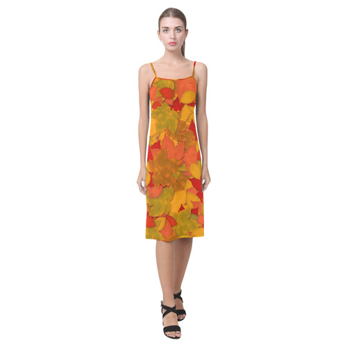 Abstract Autumn Leaf Pattern by ArtformDesigns Alcestis Slip Dress (Model D05)