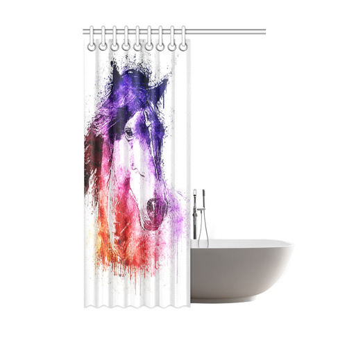 watercolor horse Shower Curtain 48"x72"