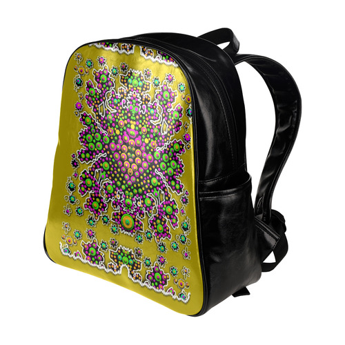 Fantasy flower peacock Mermaid with  pop art Multi-Pockets Backpack (Model 1636)