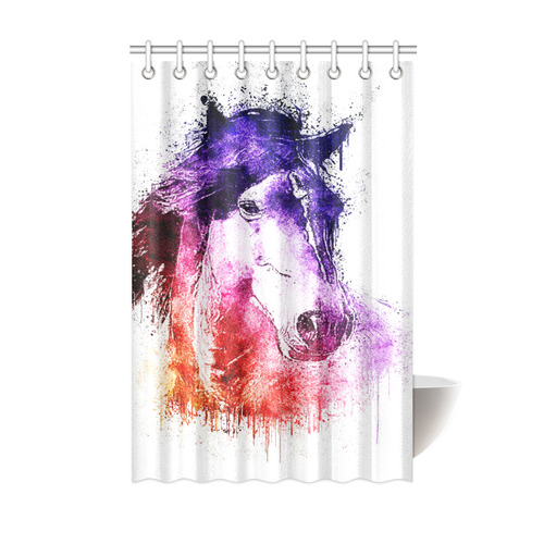 watercolor horse Shower Curtain 48"x72"