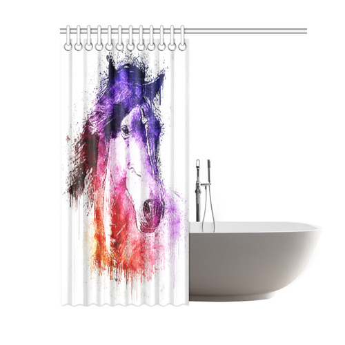 watercolor horse Shower Curtain 60"x72"