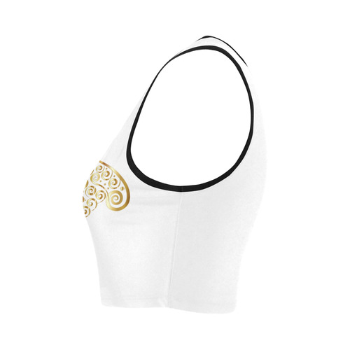 Golden Butterfly Women's Crop Top (Model T42)