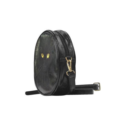 Black Cat Round Sling Bag (Model 1647)