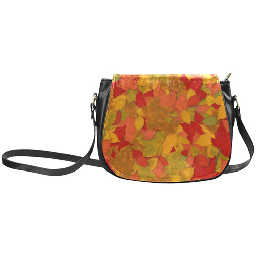 Abstract Autumn Leaf Pattern by ArtformDesigns Classic Saddle Bag/Large (Model 1648)