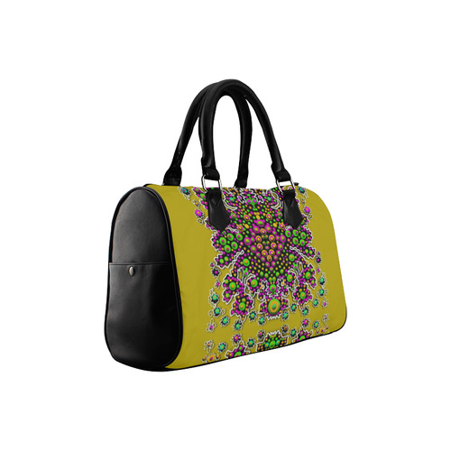 Fantasy flower peacock Mermaid with  pop art Boston Handbag (Model 1621)