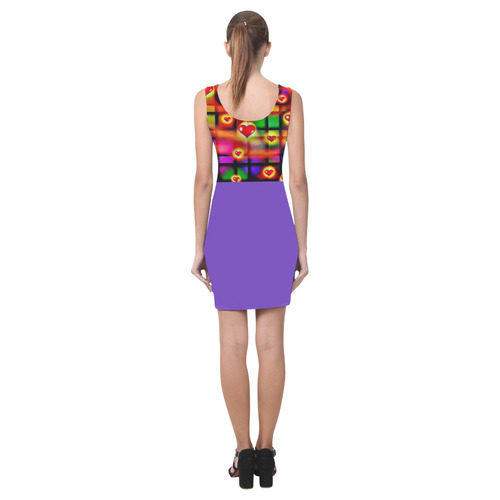 Hearts Parade Colorful Plaid Purple Medea Vest Dress (Model D06)