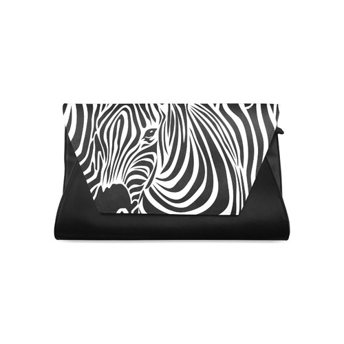 zebra opart, black and white Clutch Bag (Model 1630)