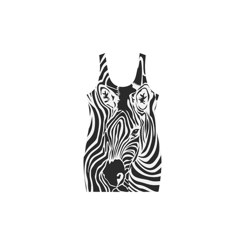 zebra opart, black and white Medea Vest Dress (Model D06)
