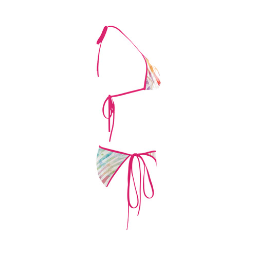 wtatercolor rainbow zebra Custom Bikini Swimsuit