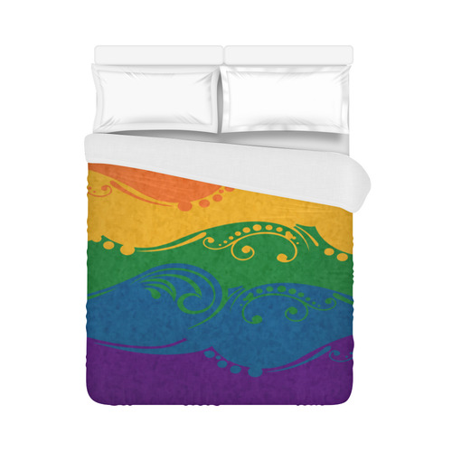 Ornamental Rainbow Flag Duvet Cover 86"x70" ( All-over-print)