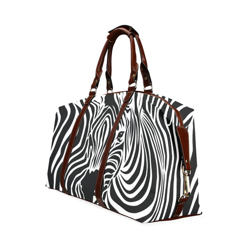 zebra opart, black and white Classic Travel Bag (Model 1643)