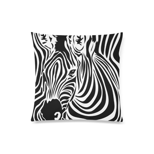 zebra opart, black and white Custom Zippered Pillow Case 20"x20"(Twin Sides)