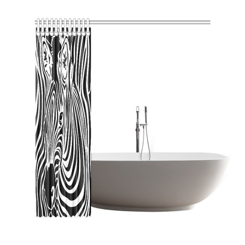 zebra opart, black and white Shower Curtain 69"x72"