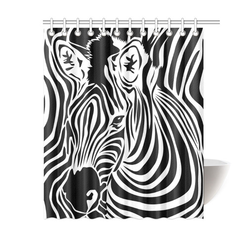 zebra opart, black and white Shower Curtain 60"x72"