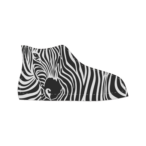 zebra opart, black and white Women's Classic High Top Canvas Shoes (Model 017)